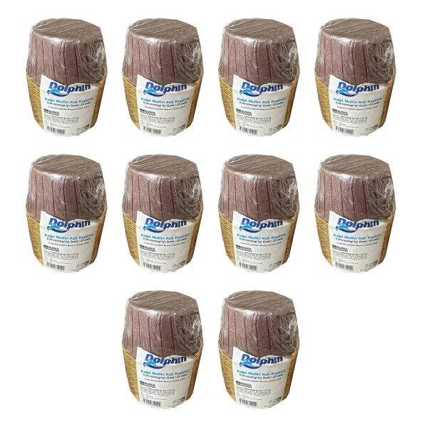Dolphin Muffin Kağıt Karton Altın Kahve Cupcake Kek Kalıbı Kapsülü Kabı - 25 Adetlik 10 Paket ürün görseli 1