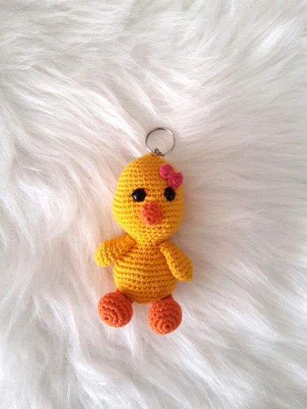 Maskot Şirin Civciv Amigurumi Organik Anahtarlık Oyuncak ürün görseli 1
