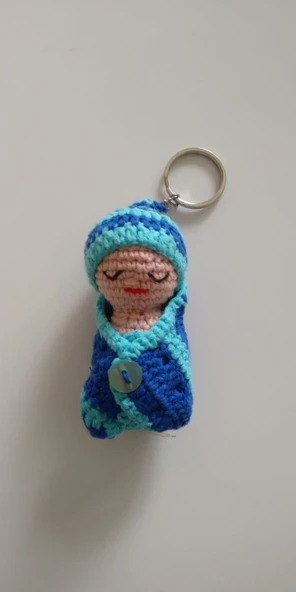 Maskot Kundak Bebek Amigurumi Organik Anahtarlık Oyuncak ürün görseli 1