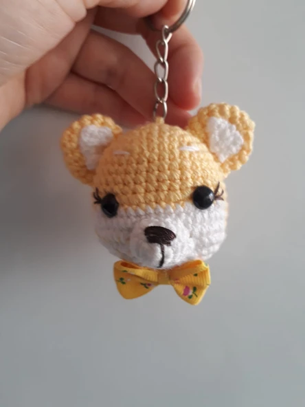 Maskot Sevimli Ayıcık Anahtarlık Amigurumi Organik Oyuncak ürün görseli 1