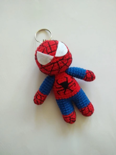 Maskot Örümcek Adam Amigurumi Organik Anahtarlık Oyuncak ürün görseli 1