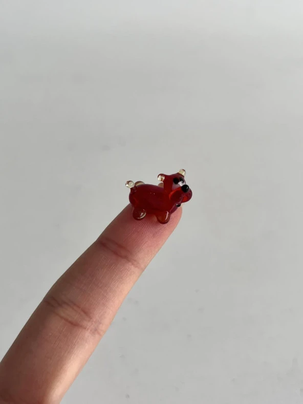 El Yapımı Mini Murano Cam Köpek Biblo A151-01 - Resim 5