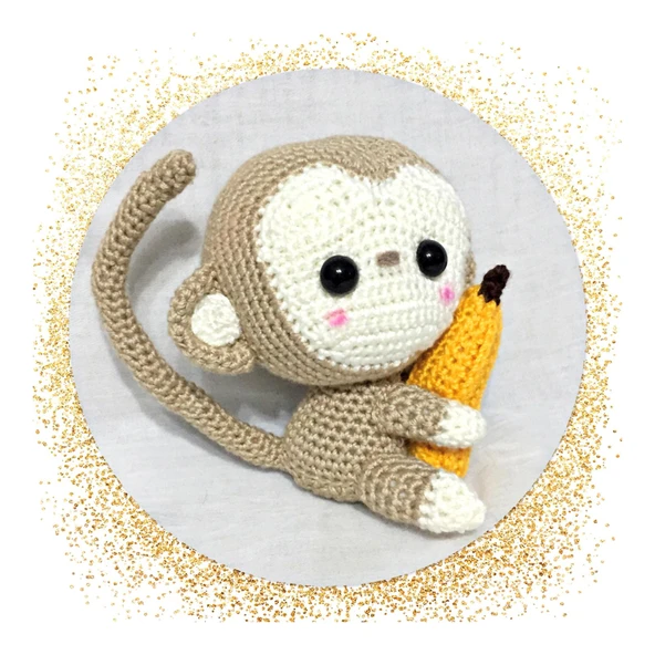 Maskot Maymun Amigurumi Organik Oyuncak ürün görseli 1