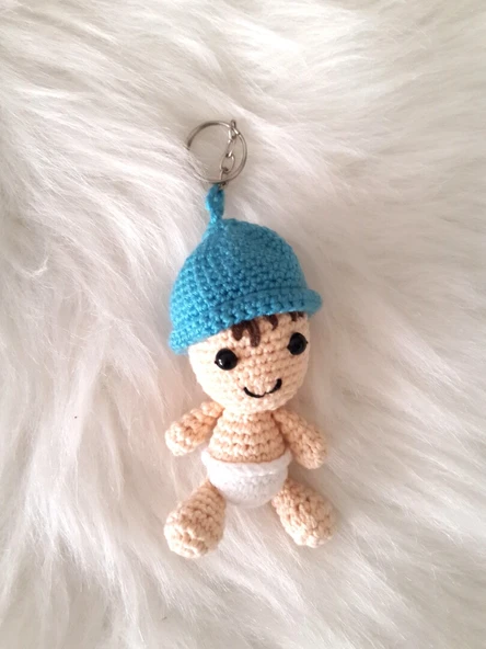 Maskot Sevimli Bebe Amigurumi Organik Anahtarlık Oyuncak ürün görseli 1