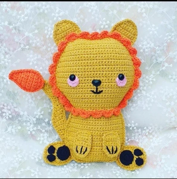 Maskot Aslan Bobi Amigurumi Organik Oyuncak ürün görseli 1