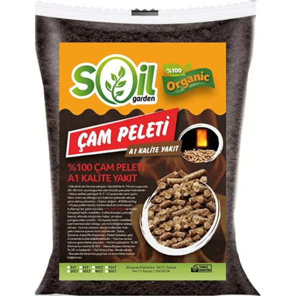 A1 Kalite Yakıt için 50 lt Soil  Garden 100 Çam Peleti ürün görseli 1