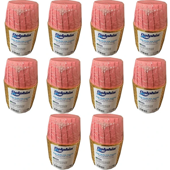 Dolphin Muffin Kağıt Karton Altın Pembe Cupcake Kek Kalıbı Kapsülü Kabı - 25 Adetlik 10 Paket ürün görseli 1