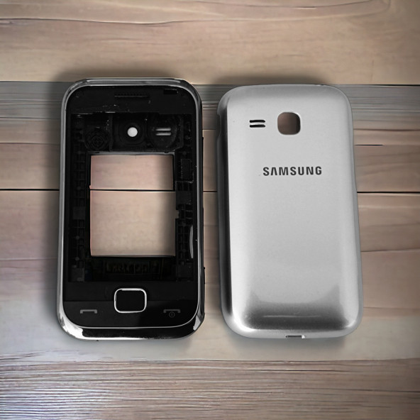 Samsung C3312 Duos Kasa Samsung Galaxy C3312 Duos Uyumlu Gri Renk Orta Kasa Ön Arka Kapak Tuş Takımı ürün görseli 1