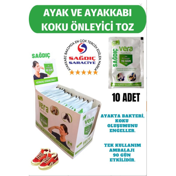 Sağdıç Saraciye Ayakkabı Koku Bakteri Önleyici Toz 12gr 10'lu ürün görseli 1