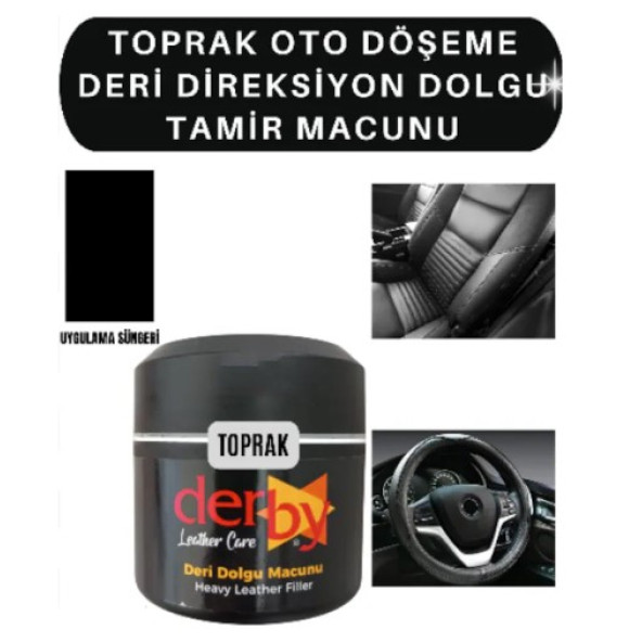 Derby Siyah Deri Döşeme Çatlak Giderici Dolgu Tamir Macunu ürün görseli 1
