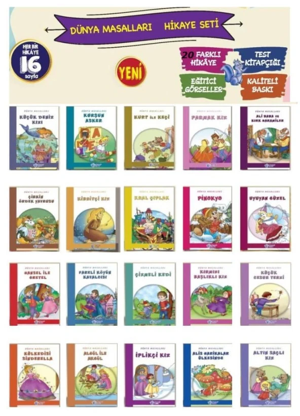 1. Sınıf Resimli Dünya Masalları Seti (20 Kitap) ürün görseli 1