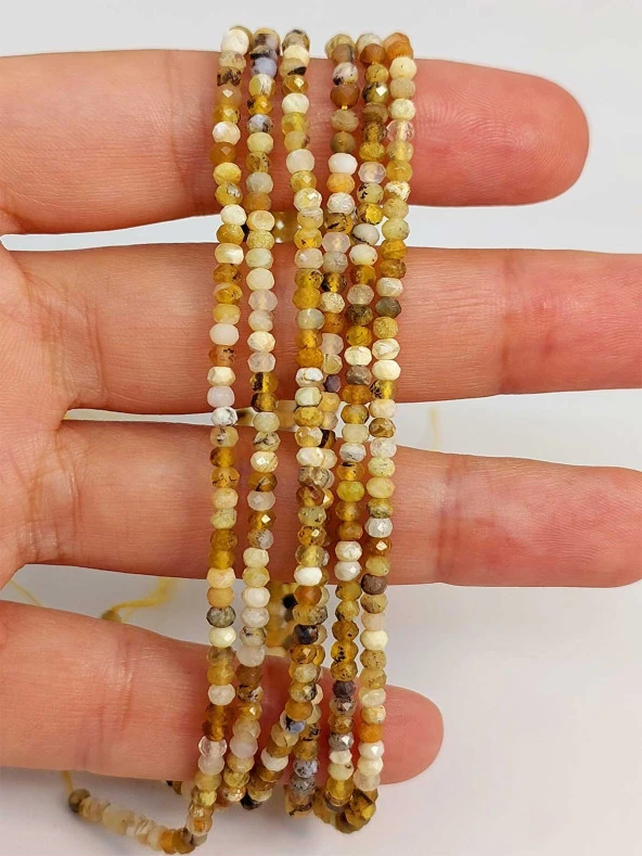 Opal Taşı Rondela Faset Kesim Dizi 2*2.5mm (45452) ürün görseli 1