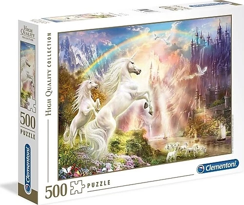 Clementoni 35054 Yetişkinler Puzzle Gün Batımında Tek Boynuzlu Atlar (Sunset Unicorns) 500 Parça ürün görseli 1