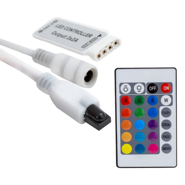 Powermaster PM-4615 5-12-24 Volt 3X2 Amper Mini 24 Tuşlu Led RGB Kontrol Cihazı ürün görseli 1