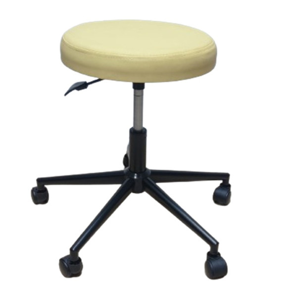 Krom Yıldız Ayaklı Hekim Taburesi Sarı Outdoor Kumaş ürün görseli 1