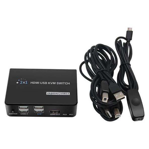 Powermaster PM-11789 4K Hdmi Usb Kvm Switch 2X1 - Resim 3