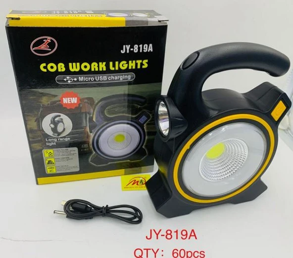 Powermaster JY-819A COB Ve Angel LED'li 3 Modlu Solar + Usb Şarjlı Çalışma Lambası ürün görseli 1