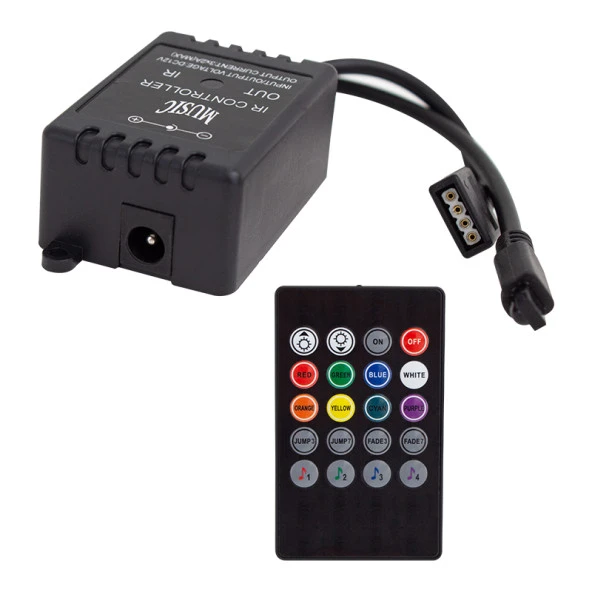 Powermaster IR Kontrol Kumandalı Renk Değiştiren Müziğe Sese Duyarlı Rgb Led Kontrol Cihazı ürün görseli 1