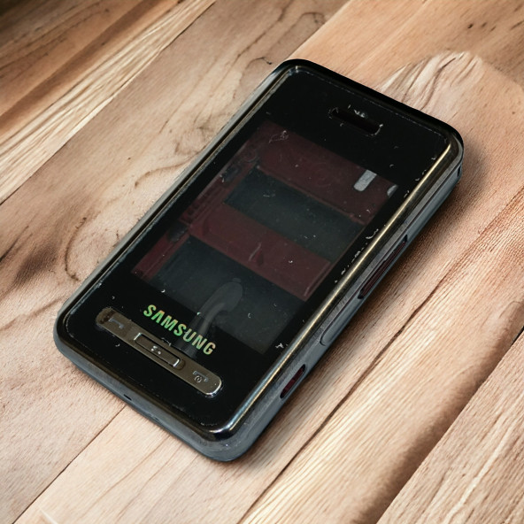Samsung D980 Kasa Samsung Galaxy D980 Uyumlu Siyah Renk Orta Kasa Ön Arka Kapak Tuş Takımı ürün görseli 1
