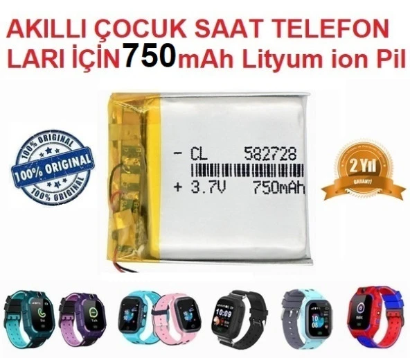 Day 750 Mah Twox Q19 Akıllı Çocuk Saat Telefon Batarya - Pil 3.7v 750mah 582728 pil ürün görseli 1