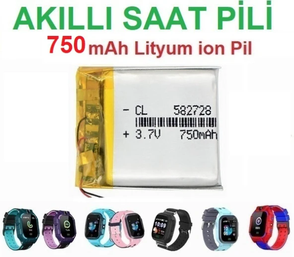 Day 750 Mah Twox Q12 Akıllı Çocuk Saat Telefon Batarya - Pil 3.7v 582728 pil ürün görseli 1