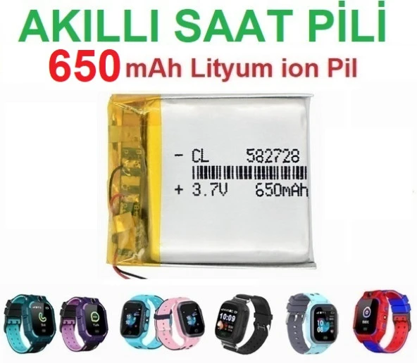 Day 650 Mah Twox Q12 Akıllı Çocuk Saat Telefon Batarya - Pil 3.7v 582728 pil ürün görseli 1
