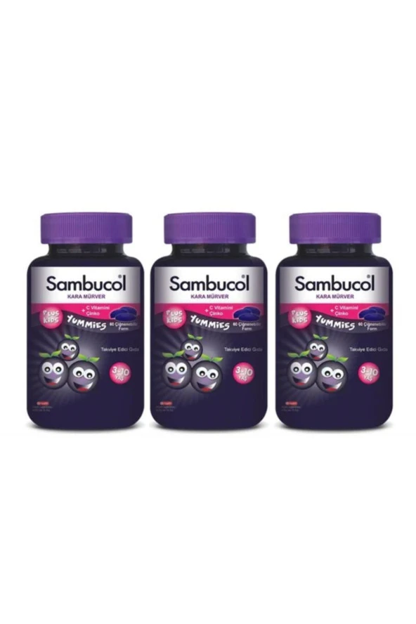 Sambucol Plus Kids Yummies 60 Çiğneme Tableti 3 Kutu ürün görseli 1