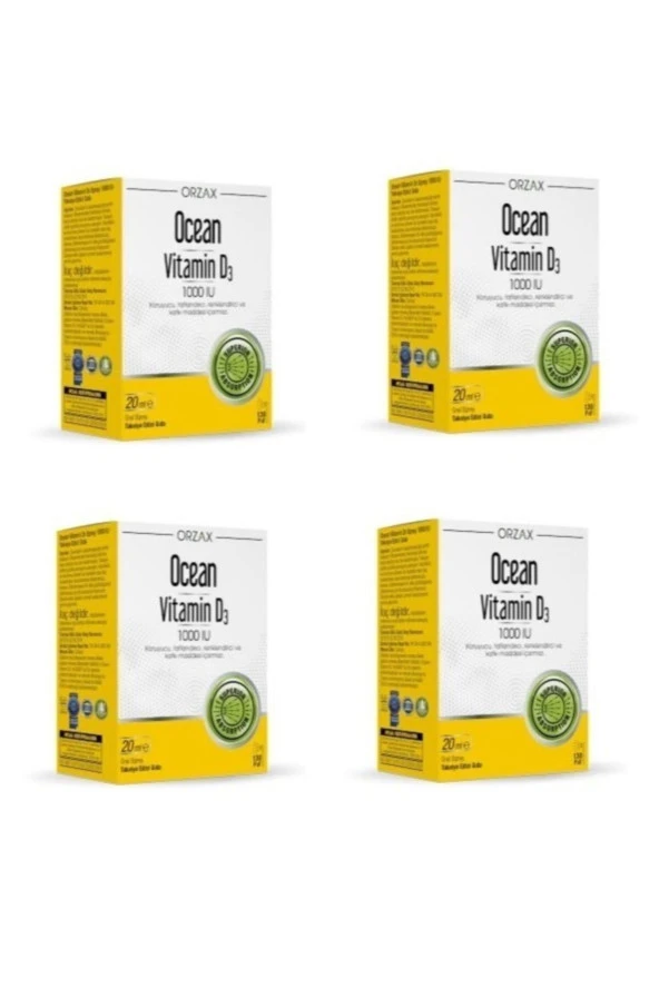 Ocean Vitamin D3 1000 IU Oral Sprey 20 ml 4 Kutu ürün görseli 1