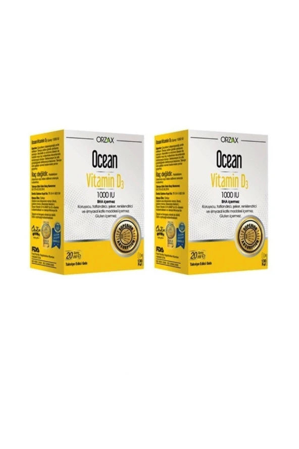 Ocean Vitamin D3 1000 IU Oral Sprey 20 ml 2 Kutu ürün görseli 1
