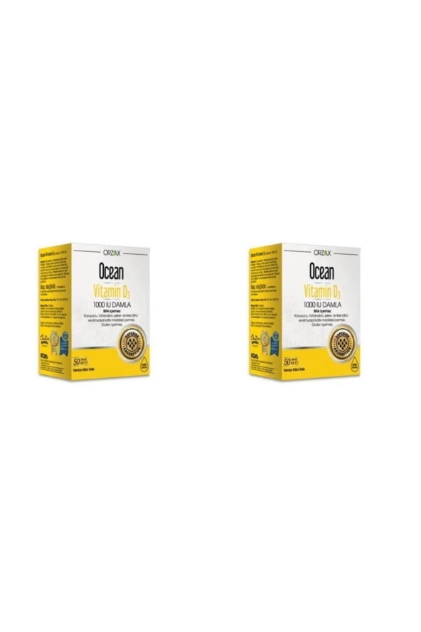 Ocean Vitamin D3 1000 IU Damla 50 ml 2 Kutu ürün görseli 1