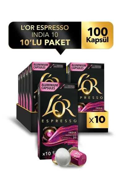 L'OR Espresso Origin India Kapsül Kahve 10 x 10 Paket ( 100 Adet ) ürün görseli 1