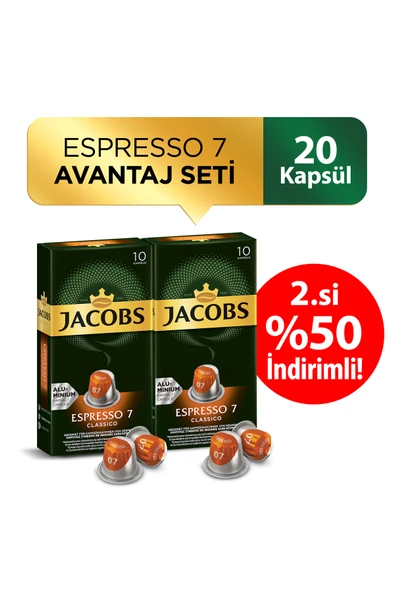 Jacobs Espresso 7 Classico Alüminyum Kapsül Kahve 2 Adet 2.%50 İndirimli ! ürün görseli 1