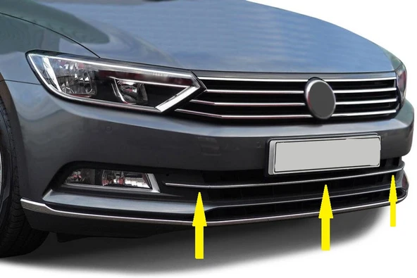 Passat B8 Krom Ön Tampon Çıtası Sis Arası 3 Parça 2015 - 2019 ürün görseli 1