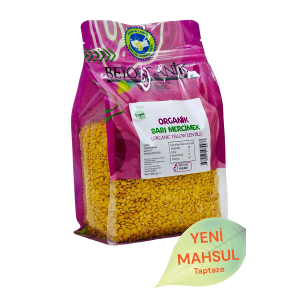 Organik Sarı Mercimek 1kg ürün görseli 1