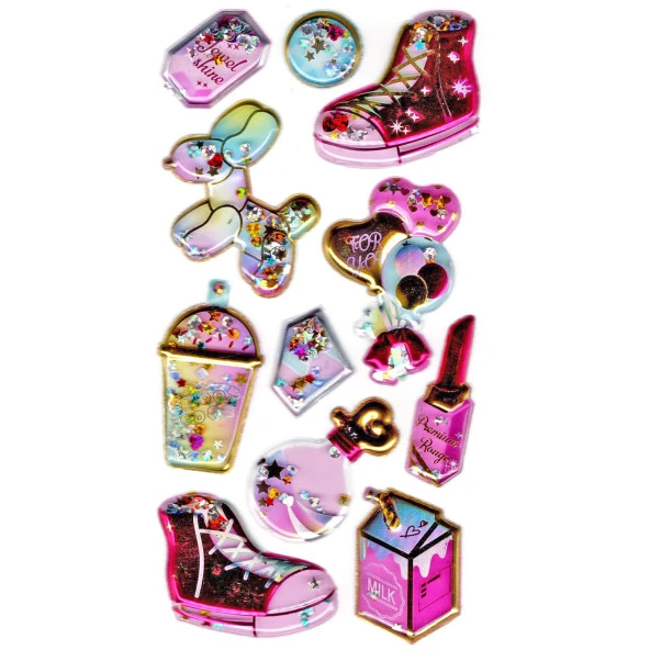 Sticker Kabartmalı Stiker Defter, Planlayıcı Etiket (pullu-802) - 17X9 cm -Ayakkabı Parfüm ürün görseli 1