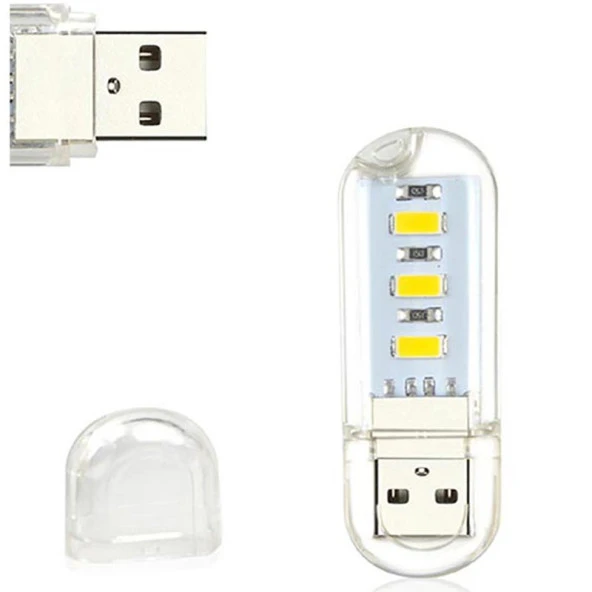 Powermaster PM-34390 Flash Bellek Görünümlü Taşınabilir 3 Led Beyaz Işık Usb Gece Lambası ürün görseli 1
