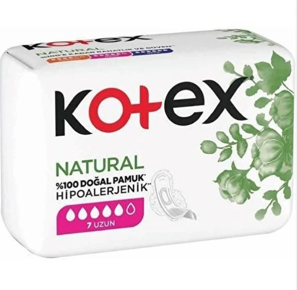 Kotex Natural Hipoalerjenik Uzun Ped 7li 8691900173707 ürün görseli 1
