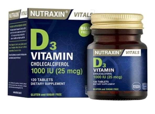 Nutraxin Vitamin D3 1000 Iu (25 Mcg) 120 Tablet 8680512613152 ürün görseli 1