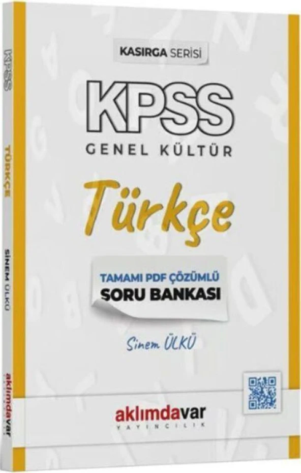 KPSS Türkçe Kasırga Soru Bankası PDF Çözümlü Aklımdavar Yayıncılık ürün görseli 1