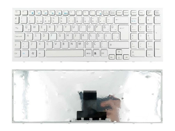 Sony Vaio VPCEB1M1E VPCEB1M1R VPCEB1S0E VPCEB1S1E Beyaz Klavye TR/ Çerçeveli ürün görseli 1