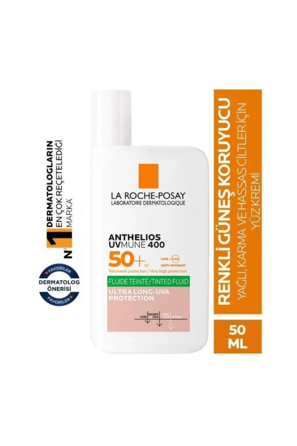 LA ROCHE POSAY Anthelios Uvmune 400 Oil Control Fluid Renkli Güneş Kremi Spf50 50Ml ürün görseli 1