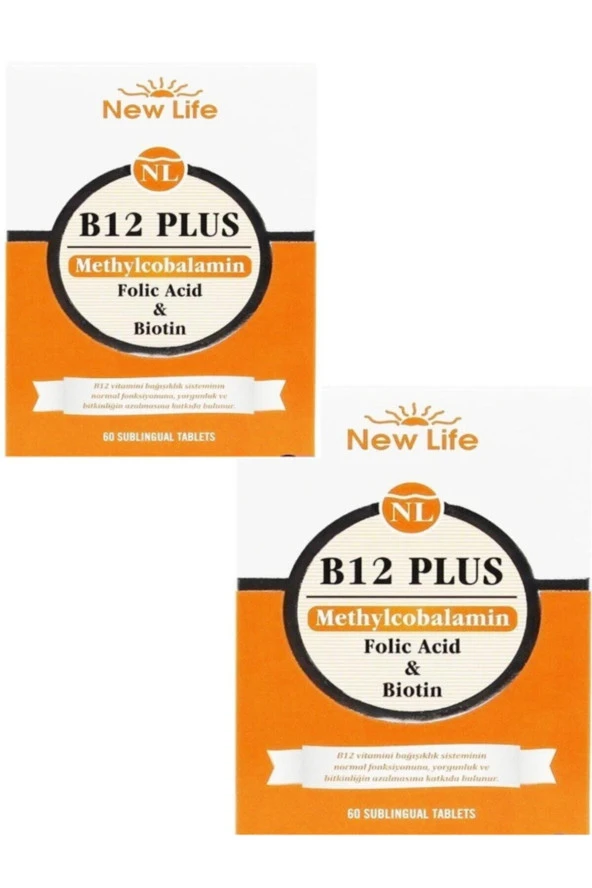 New Life B12 Plus Methylcobalamin 60 Dilaltı Tablet 2 Kutu ürün görseli 1