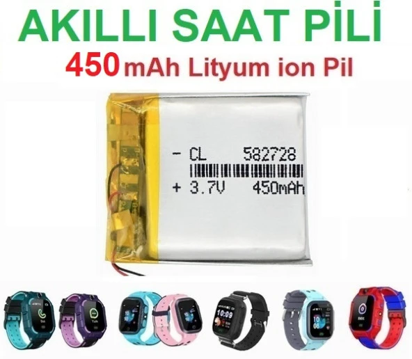 Day 450 Mah Twox Q50 Akıllı Çocuk Saat Telefon Batarya - Pil 3.7v 582728 pil ürün görseli 1