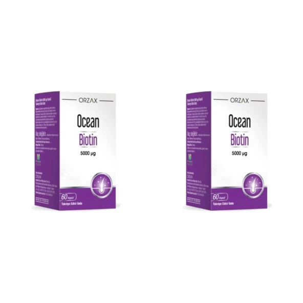 Ocean Biotin 5000 mcg 60 Kapsül 2 Kutu ürün görseli 1