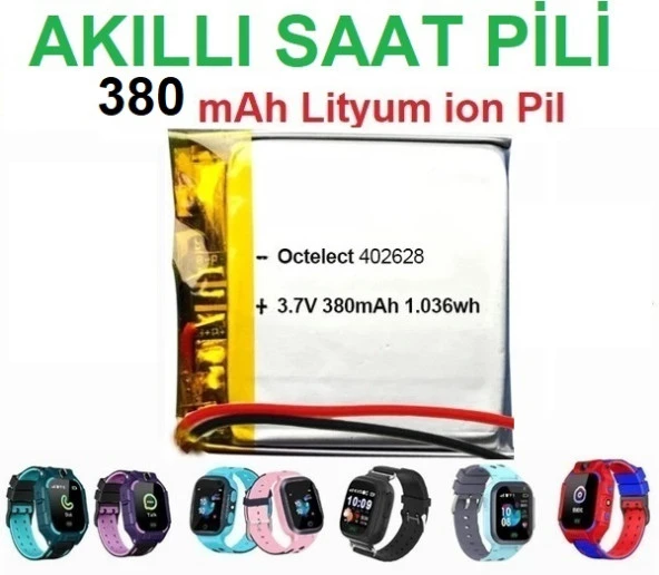 Day Akıllı Çocuk Saat Batarya - Pil 3.7v 380mah 582728 Garantili Pil ASAP380000009 ürün görseli 1
