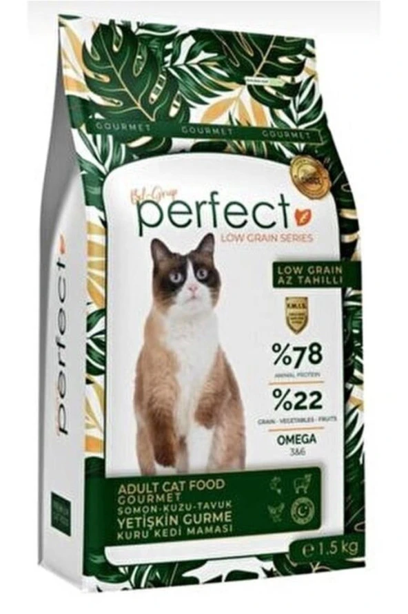Perfect Gourmet Yetişkin Somon Tavuk Kuzu Kedi Maması 1.5 Kg ürün görseli 1