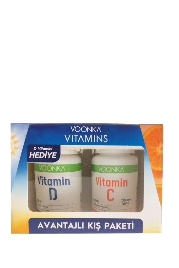 Voonka Vitamin C 62 Çiğneme Tableti + Voonka Vitamin D 102 Yumuşak Kapsül ürün görseli 1