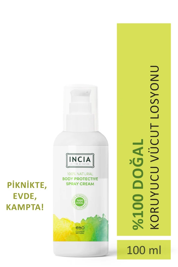 INCIA %100 Doğal Sinek Kovucu Losyon 100 ml Alkol İçermeyen Hassas Ciltler için Koruma ürün görseli 1
