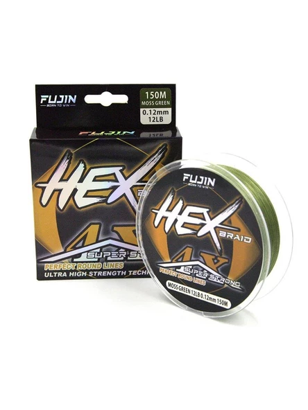 Fujin Hex Braid 4x 150mt Moss Green PE İp Misina ürün görseli 1