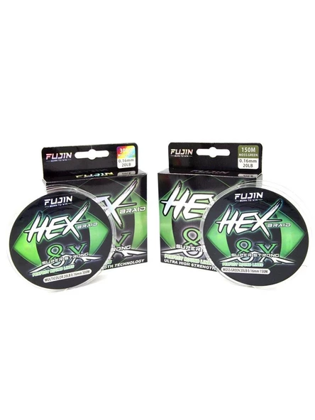 Fujin Hex Braid 8x 150 mt Moss Green PE İp Misina ürün görseli 1